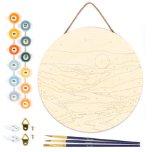 Load image into Gallery viewer, Paint by numbers on Wood Slice - Pastel Sunrise