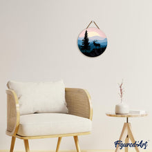 Load image into Gallery viewer, Paint by numbers on Wood Slice - A Moose on the Cliff