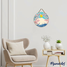 Load image into Gallery viewer, Paint by numbers on Wood Slice - Mount Fuji
