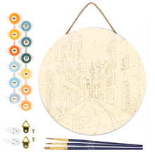 Load image into Gallery viewer, Paint by numbers on Wood Slice - Buildings