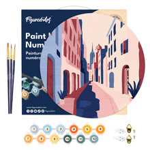 Load image into Gallery viewer, Paint by numbers on Wood Slice - Buildings