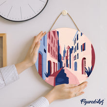 Load image into Gallery viewer, Paint by numbers on Wood Slice - Buildings
