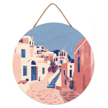 Load image into Gallery viewer, Paint by numbers on Wood Slice - Santorini