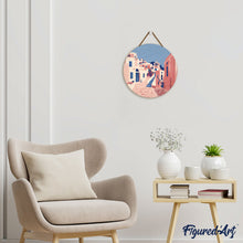 Load image into Gallery viewer, Paint by numbers on Wood Slice - Santorini