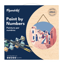Load image into Gallery viewer, Paint by numbers on Wood Slice - Santorini
