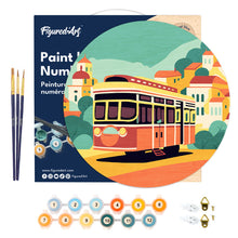 Load image into Gallery viewer, Paint by numbers on Wood Slice - Lisbon
