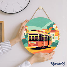Load image into Gallery viewer, Paint by numbers on Wood Slice - Lisbon