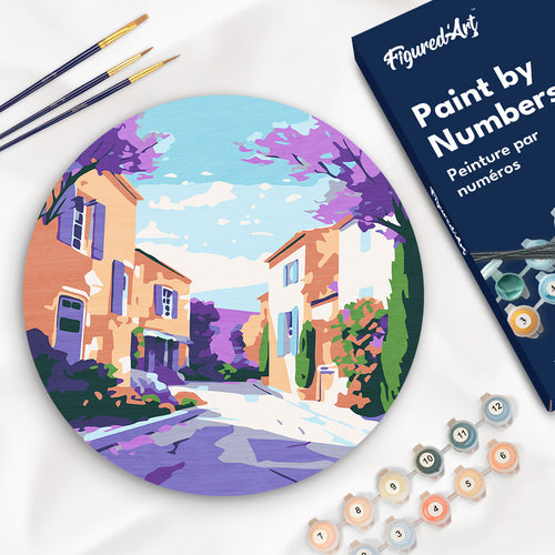 Paint by numbers on Wood Slice - Provence Spring Figured'Art UK