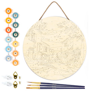 Paint by numbers on Wood Slice - Provence Spring