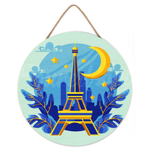Load image into Gallery viewer, Paint by numbers on Wood Slice - Eiffel Tower