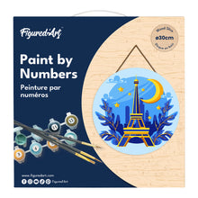 Load image into Gallery viewer, Paint by numbers on Wood Slice - Eiffel Tower