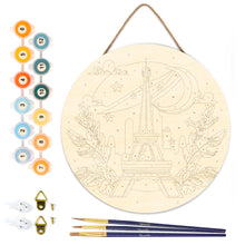Load image into Gallery viewer, Paint by numbers on Wood Slice - Eiffel Tower