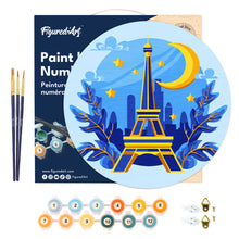 Load image into Gallery viewer, Paint by numbers on Wood Slice - Eiffel Tower