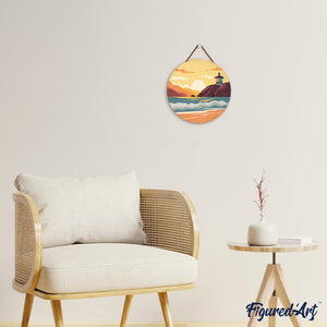 Paint by numbers on Wood Slice - Malibu