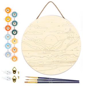 Paint by numbers on Wood Slice - Malibu