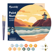 Load image into Gallery viewer, Paint by numbers on Wood Slice - Malibu