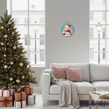 Load image into Gallery viewer, Paint by numbers on Wood Slice - Christmas Puppy