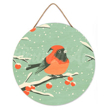 Load image into Gallery viewer, Paint by numbers on Wood Slice - Winter Redbird