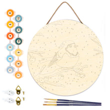 Load image into Gallery viewer, Paint by numbers on Wood Slice - Winter Redbird