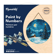Load image into Gallery viewer, Paint by numbers on Wood Slice - Starry Christmas Night