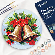 Load image into Gallery viewer, Paint by numbers on Wood Slice - Christmas Bells Figured'Art UK