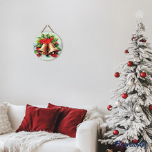 Load image into Gallery viewer, Paint by numbers on Wood Slice - Christmas Bells