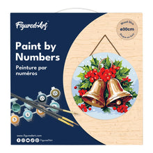 Load image into Gallery viewer, Paint by numbers on Wood Slice - Christmas Bells