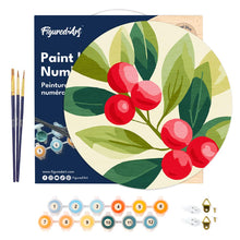 Load image into Gallery viewer, Paint by numbers on Wood Slice - Cranberries
