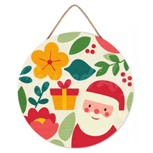 Load image into Gallery viewer, Paint by numbers on Wood Slice - Santa and Flowers