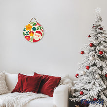 Load image into Gallery viewer, Paint by numbers on Wood Slice - Santa and Flowers