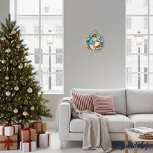 Load image into Gallery viewer, Paint by numbers on Wood Slice - Wreath and Santa