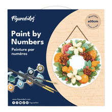 Load image into Gallery viewer, Paint by numbers on Wood Slice - Pine Citrus Wreath