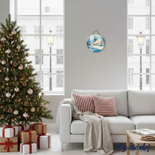 Load image into Gallery viewer, Paint by numbers on Wood Slice - Winter Cottage