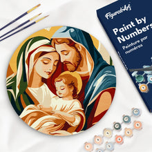Load image into Gallery viewer, Paint by numbers on Wood Slice - Holy Family Figured'Art UK