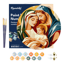 Load image into Gallery viewer, Paint by numbers on Wood Slice - Holy Family