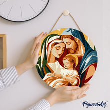 Load image into Gallery viewer, Paint by numbers on Wood Slice - Holy Family
