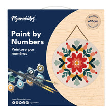 Load image into Gallery viewer, Paint by numbers on Wood Slice - Winter Mandala