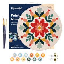 Load image into Gallery viewer, Paint by numbers on Wood Slice - Winter Mandala