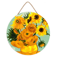 Load image into Gallery viewer, Paint by numbers on Wood Slice - Van Gogh - Sunflowers