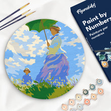 Load image into Gallery viewer, Paint by numbers kit for adults Paint by numbers on Wood Slice - The walk - Monet Figured'Art UK