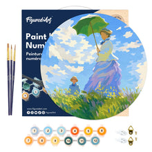 Load image into Gallery viewer, Paint by numbers on Wood Slice - The walk - Monet