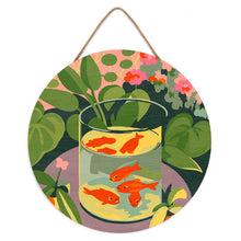 Load image into Gallery viewer, Paint by numbers on Wood Slice - Goldfish - Matisse