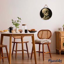 Load image into Gallery viewer, Paint by numbers on Wood Slice - Van Gogh - Skull with Burning Cigarette