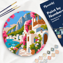 Load image into Gallery viewer, Paint by numbers kit for adults Paint by numbers on Wood Slice - Capri Floral Lane Figured'Art UK
