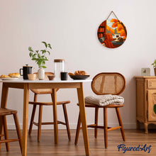 Load image into Gallery viewer, Paint by numbers on Wood Slice - Cat's Autumn View