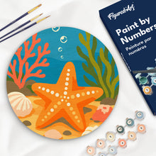 Load image into Gallery viewer, Paint by numbers kit for adults Paint by numbers on Wood Slice - Starfish Figured'Art UK