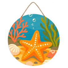 Load image into Gallery viewer, Paint by numbers on Wood Slice - Starfish