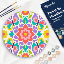 Load image into Gallery viewer, Paint by numbers kit for adults Paint by numbers on Wood Slice - Butterfly Mandala Figured'Art UK