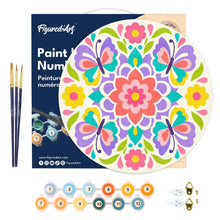 Load image into Gallery viewer, Paint by numbers on Wood Slice - Butterfly Mandala