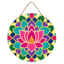 Load image into Gallery viewer, Paint by numbers on Wood Slice - Lotus Mandala